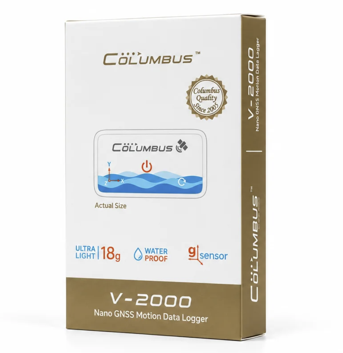 Columbus V-2000 Nano GNSS Data Logger for Animal & Wildlife Tracking and Field Research, IP68 Waterproof Mini GPS Data Logger