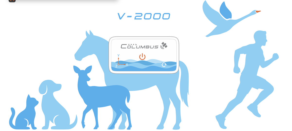 Columbus V-2000 Nano GNSS Data Logger for Animal & Wildlife Tracking and Field Research, IP68 Waterproof Mini GPS Data Logger